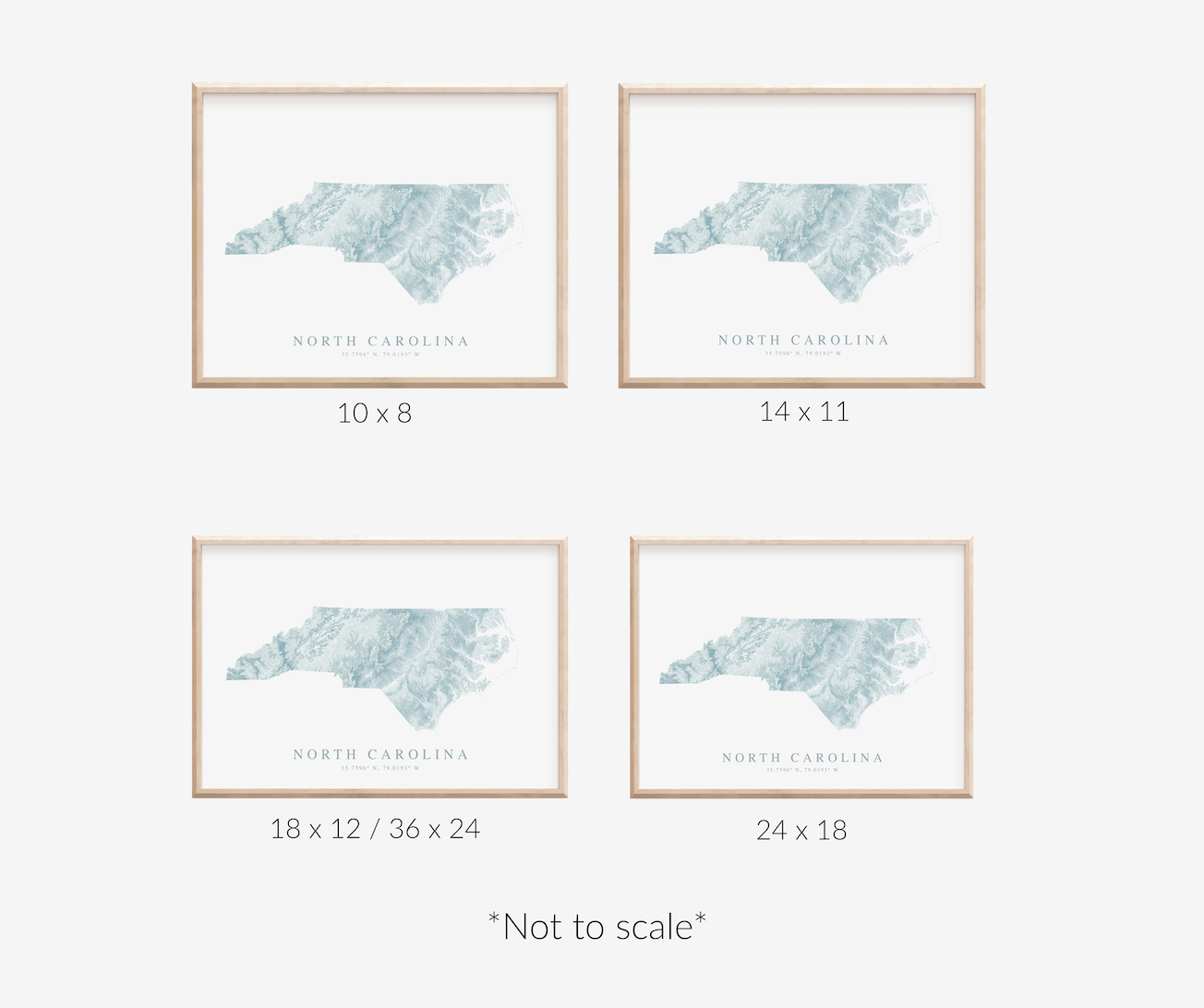 North Carolina Map Print Landscape