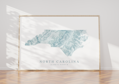 North Carolina Map Print Landscape