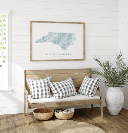 North Carolina Map Print Landscape