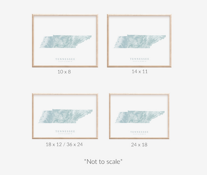 Tennessee Map Print Landscape