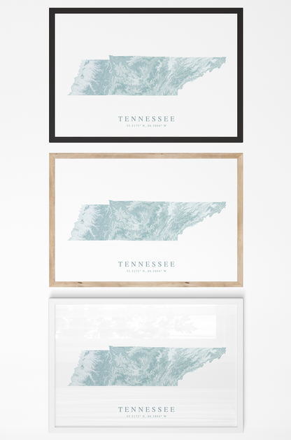 Tennessee Map Print Landscape