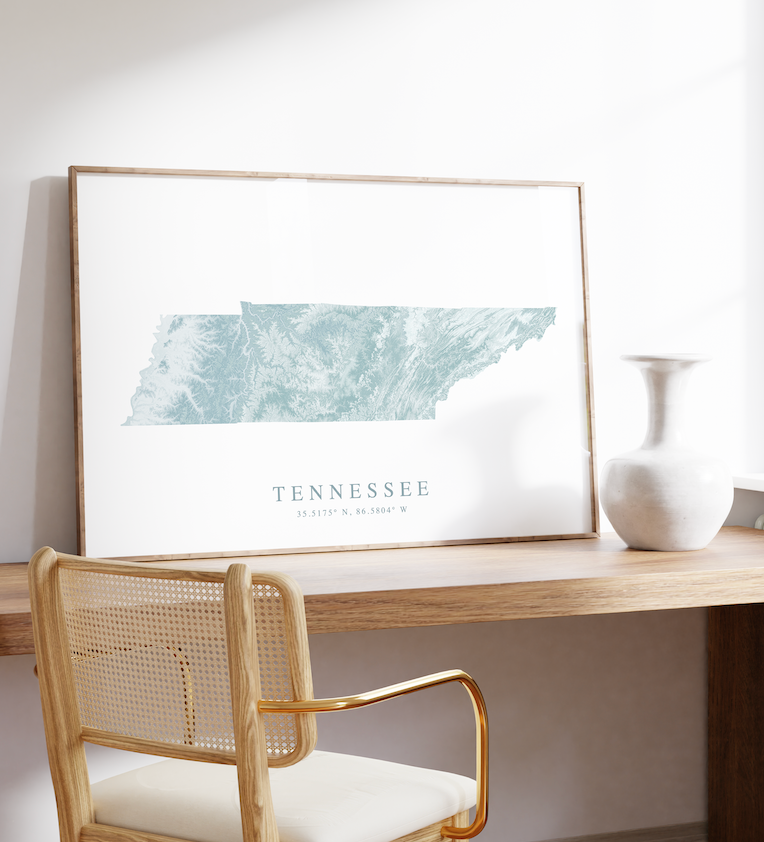 Tennessee Map Print Landscape