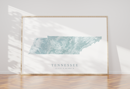Tennessee Map Print Landscape