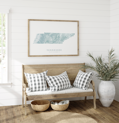 Tennessee Map Print Landscape
