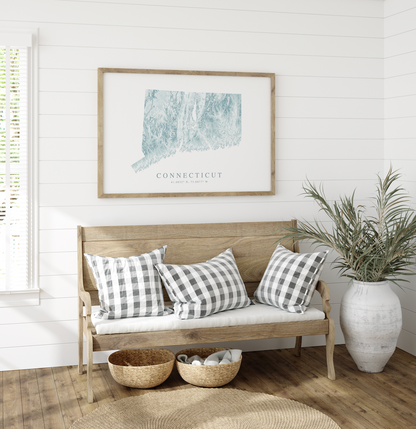 Connecticut Map Print Landscape