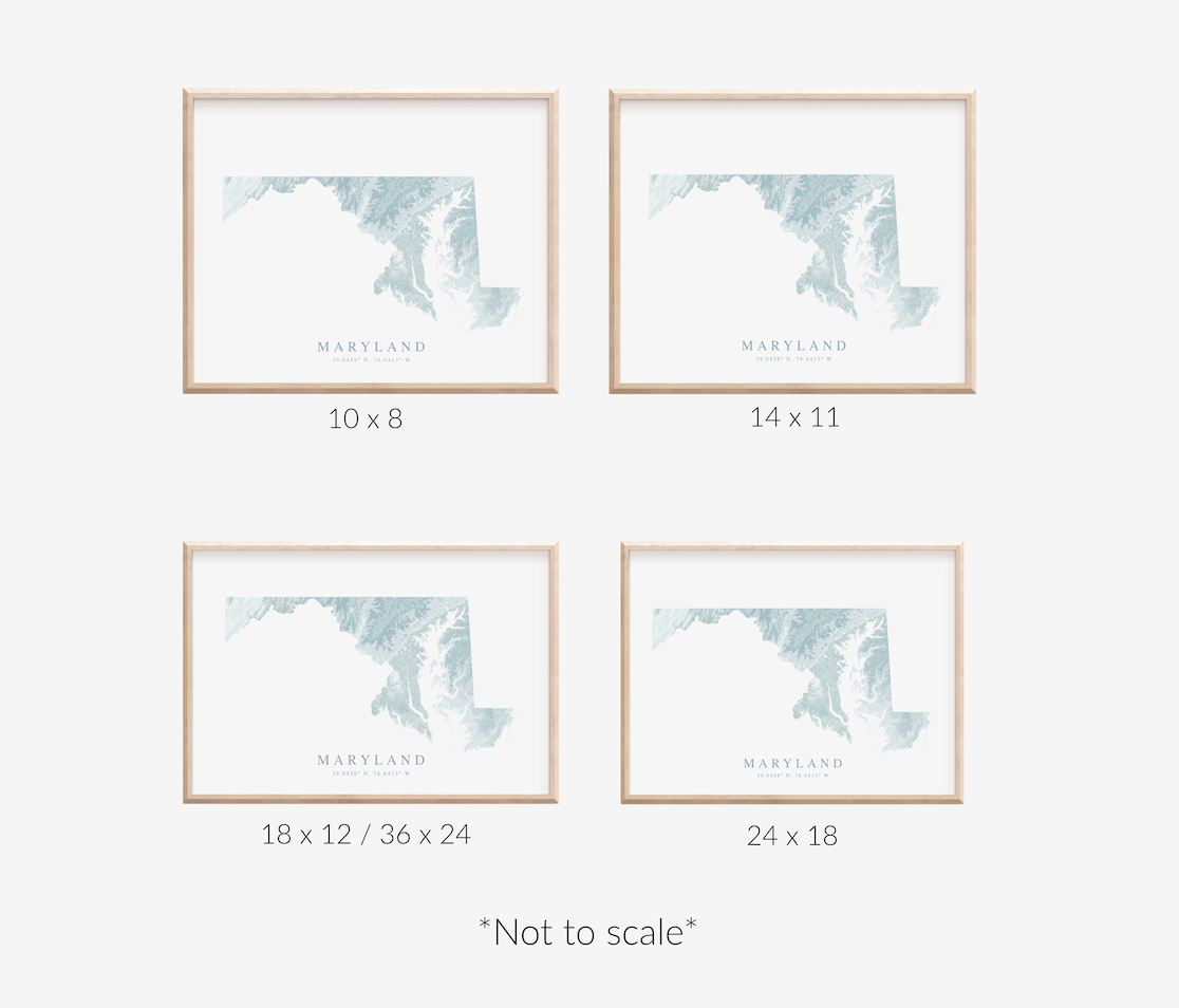 Maryland Map Print Landscape