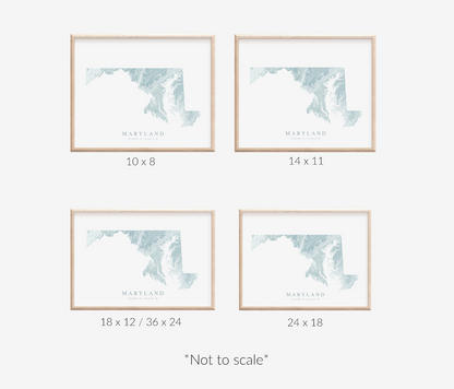 Maryland Map Print Landscape
