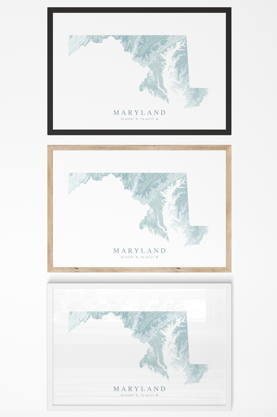 Maryland Map Print Landscape