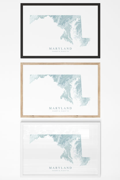 Maryland Map Print Landscape