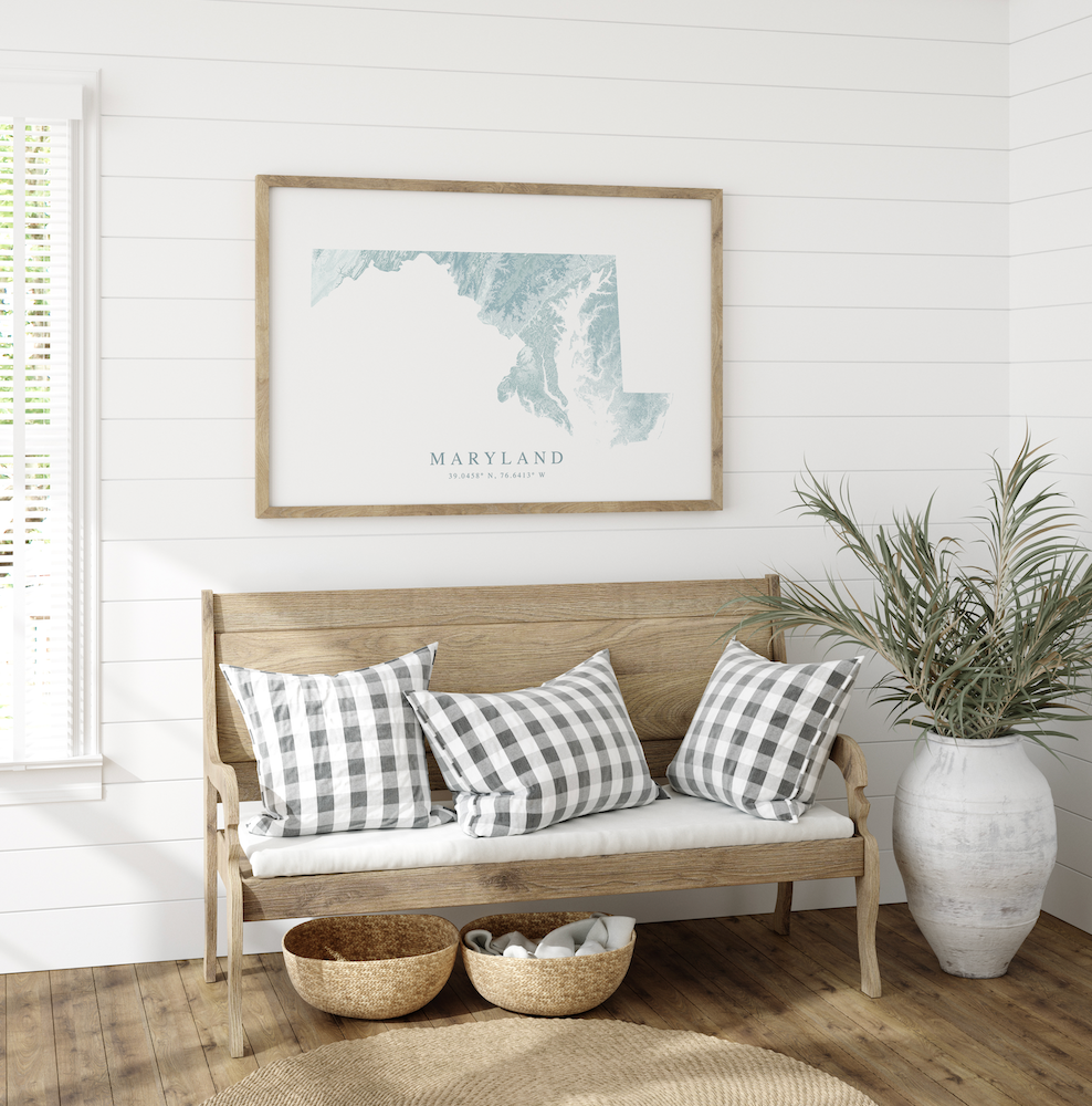 Maryland Map Print Landscape