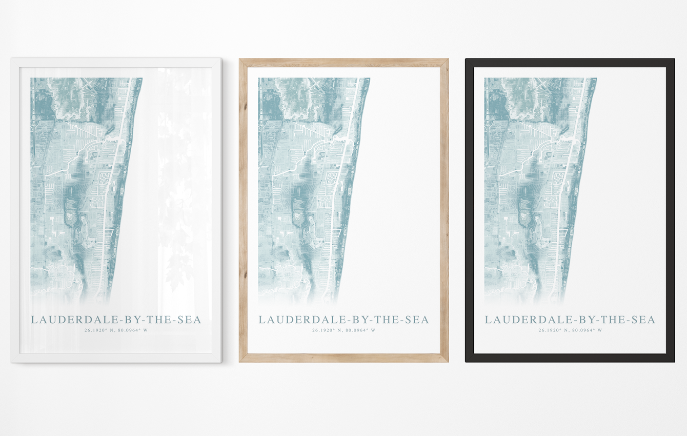 Lauderdale-by-the-Sea Map Print