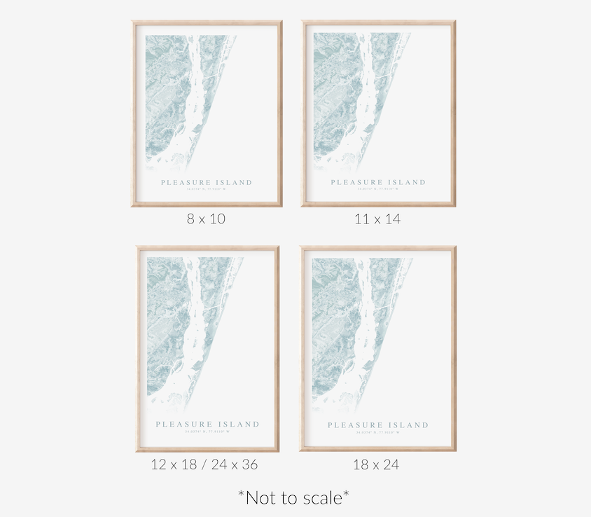 Pleasure Island NC Map Print