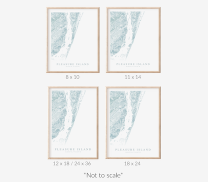Pleasure Island NC Map Print