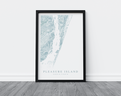 Pleasure Island NC Map Print