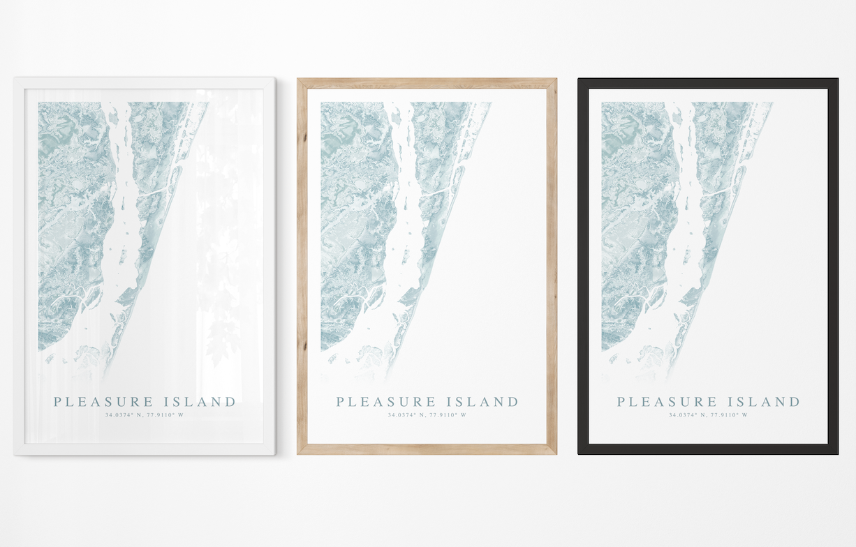 Pleasure Island NC Map Print