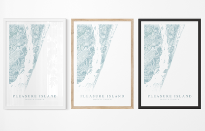 Pleasure Island NC Map Print