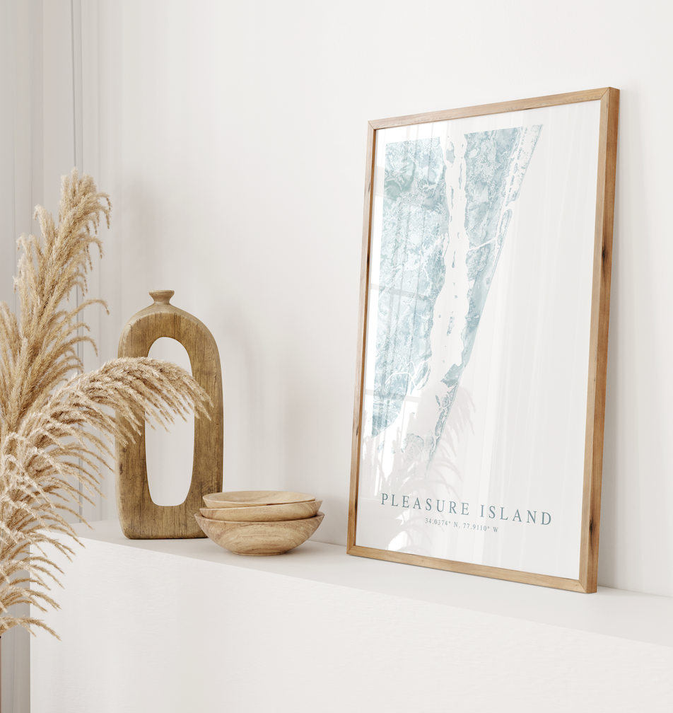 Pleasure Island NC Map Print