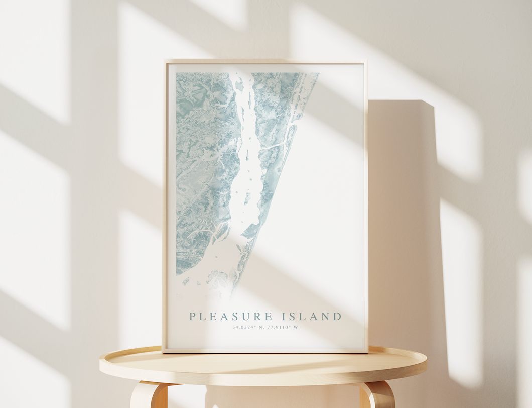 Pleasure Island NC Map Print