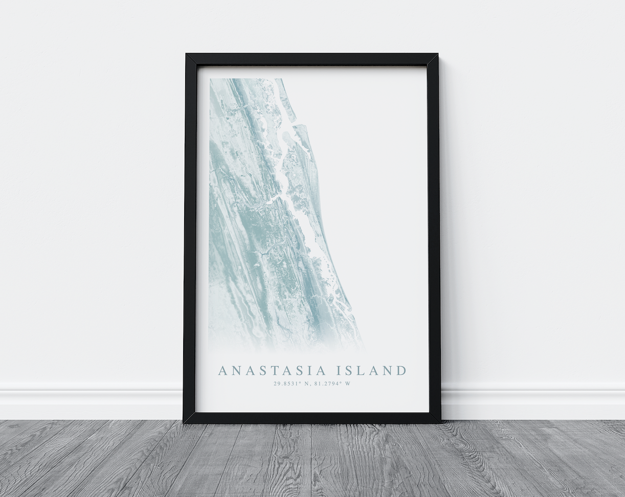 Anastasia Island Map Print