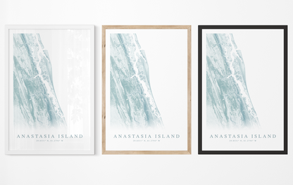 Anastasia Island Map Print