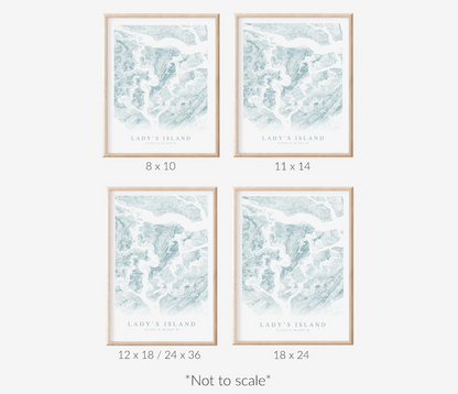 Lady's Island Map Print