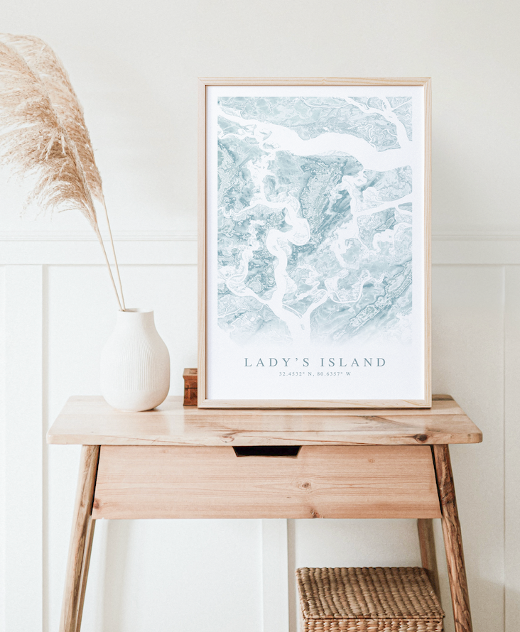 Lady's Island Map Print