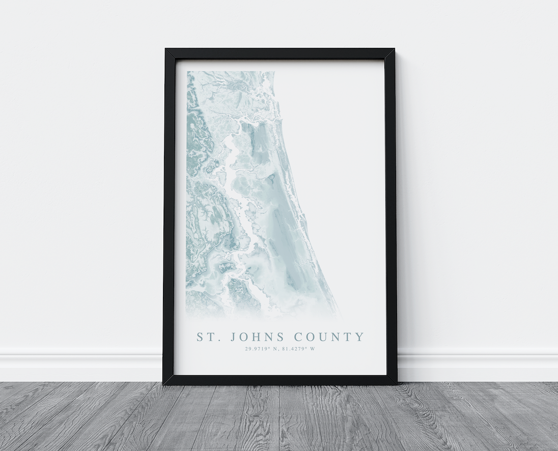 St. Johns County FL Map Print