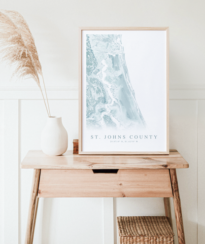 St. Johns County FL Map Print