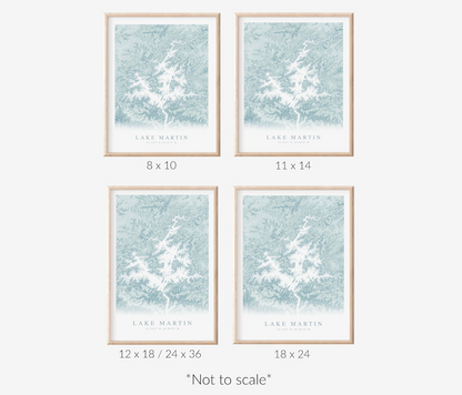 Lake Martin AL Map Print