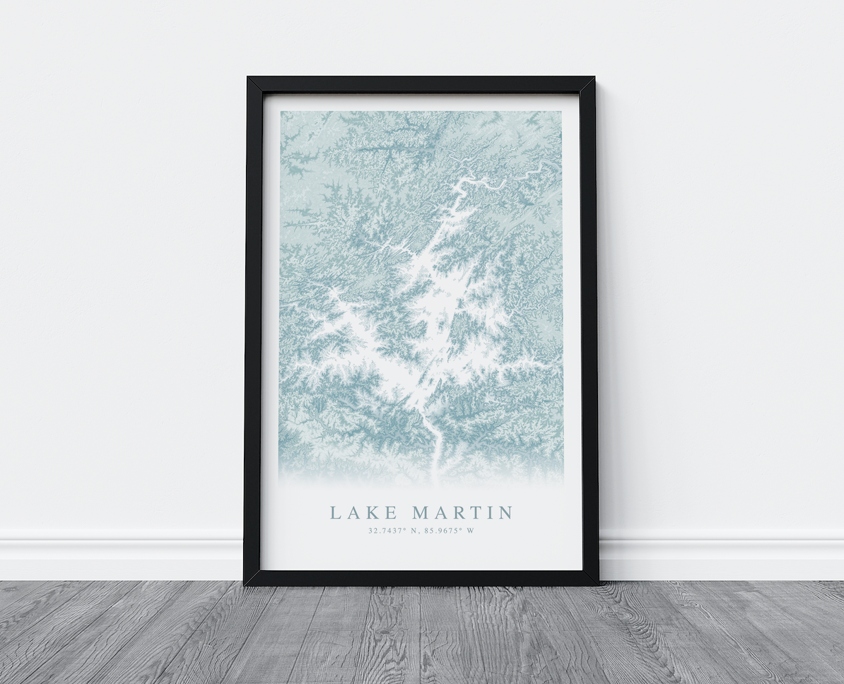 Lake Martin AL Map Print