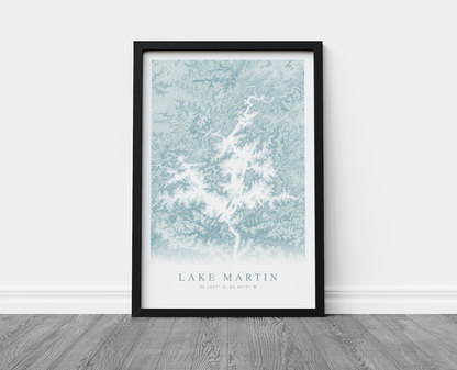 Lake Martin AL Map Print