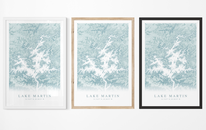 Lake Martin AL Map Print