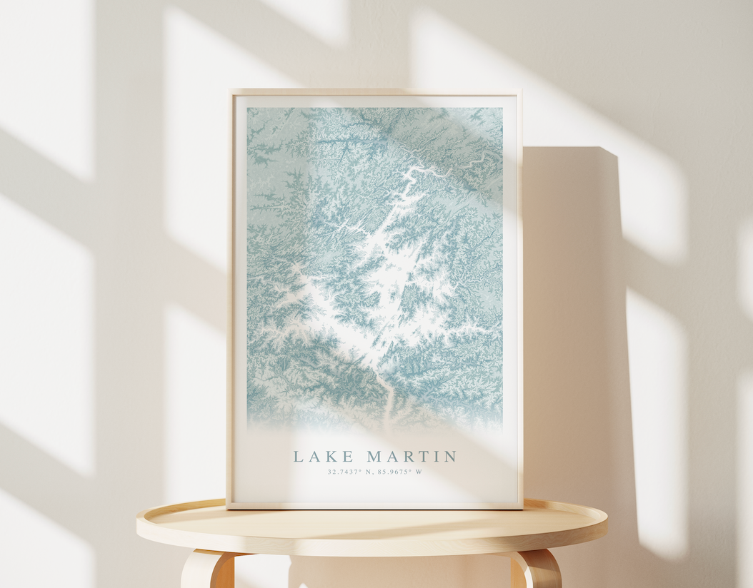 Lake Martin AL Map Print