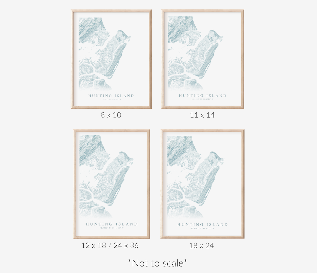 Hunting Island Map Print