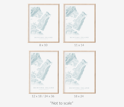Hunting Island Map Print