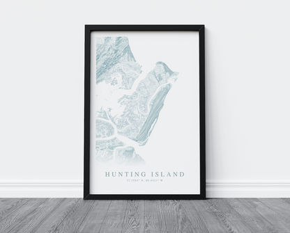 Hunting Island Map Print