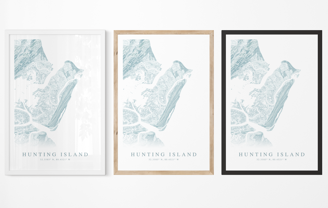 Hunting Island Map Print