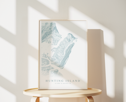 Hunting Island Map Print