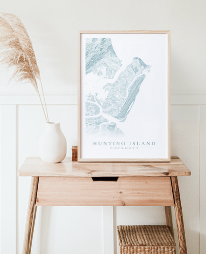 Hunting Island Map Print