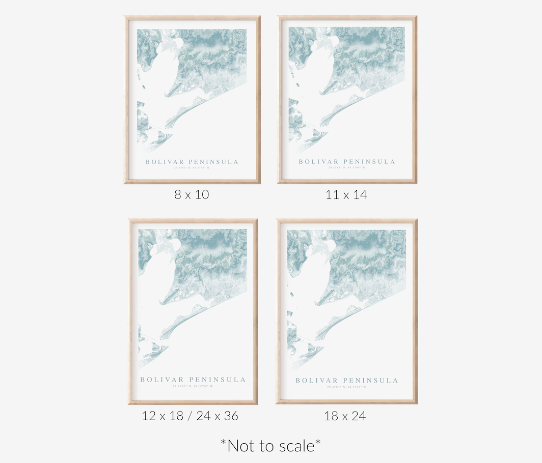 Bolivar Peninsula Map Print