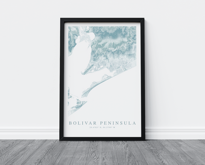 Bolivar Peninsula Map Print