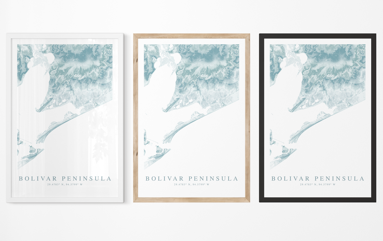 Bolivar Peninsula Map Print