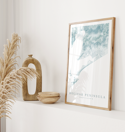 Bolivar Peninsula Map Print