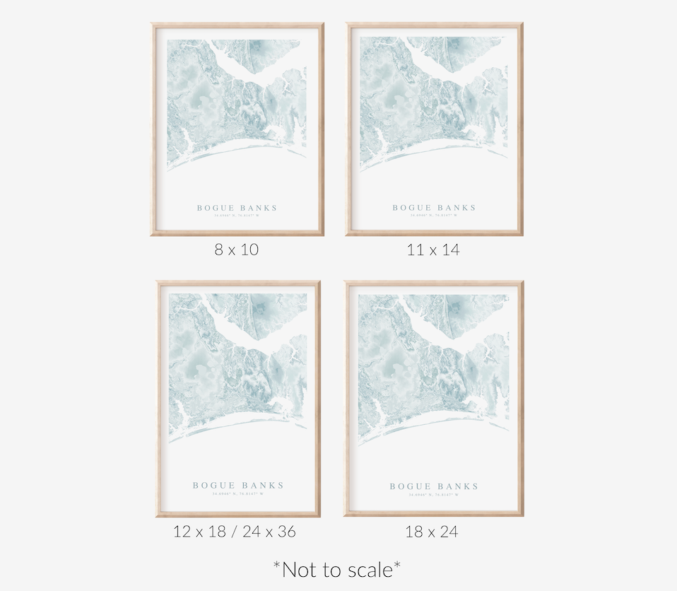 Bogue Banks Map Print