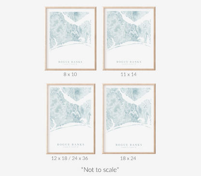 Bogue Banks Map Print
