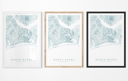 Bogue Banks Map Print