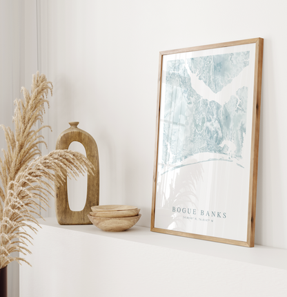 Bogue Banks Map Print