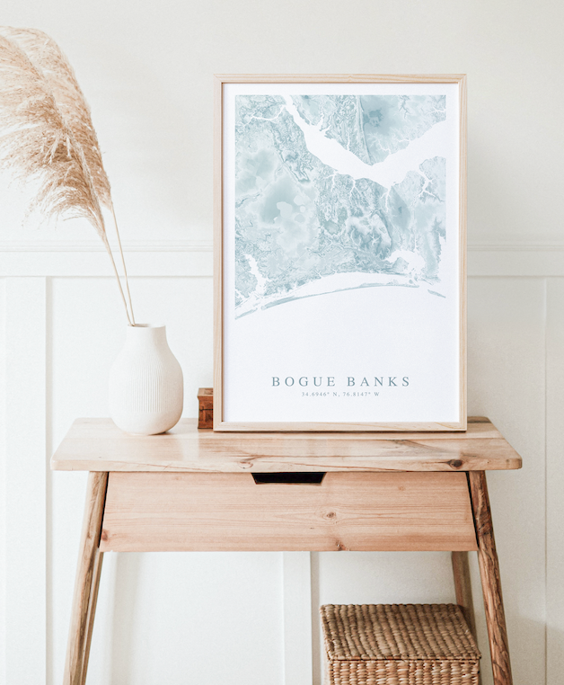 Bogue Banks Map Print
