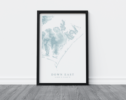 Down East NC Map Print