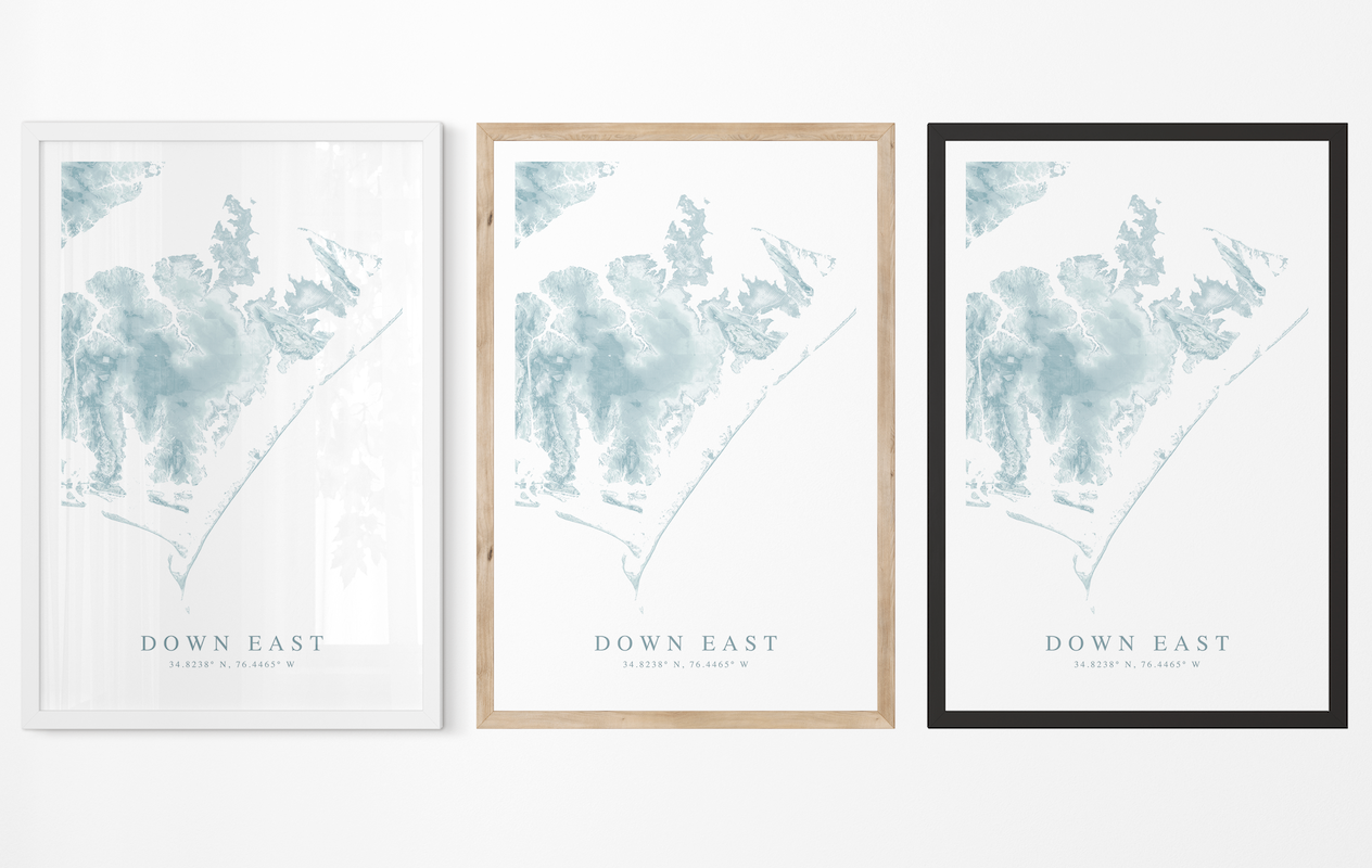 Down East NC Map Print
